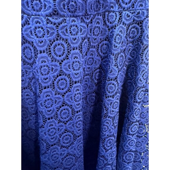 Mi‎ Amore Blue Lace Dress With Ruffle Sleeves Size XS - Picture 4 of 10